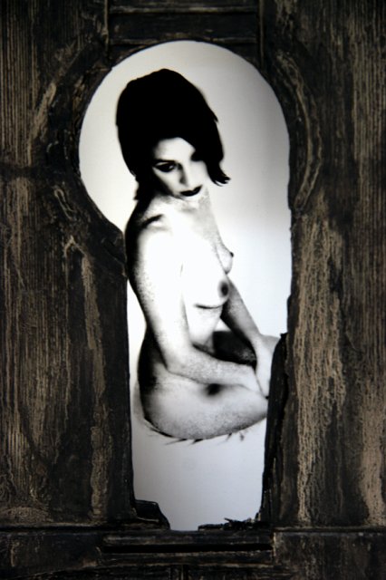 Beauty and a Broken Song (Detail).jpg - “Beauty and a Broken Song” 15 x 40 x 4”  Mixed Media on Burnt Guitar, Photograph   Photograph Developed by Jennifer Hart Biagiotti  
